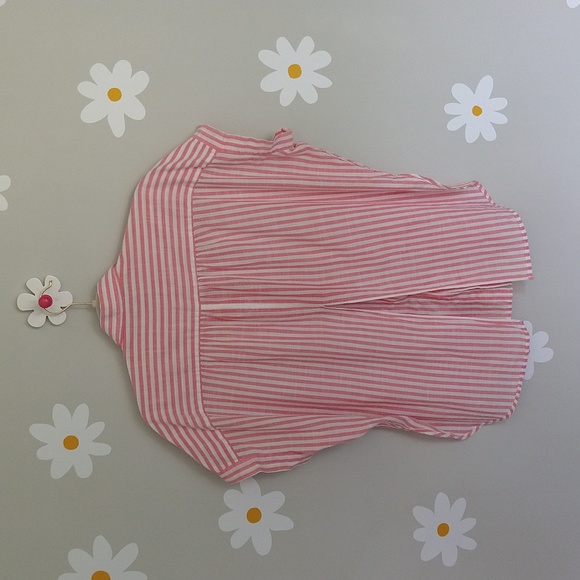 Madewell Central Short-Sleeve Tie-Back Button-Down Shirt In Rose Stripe - Picture 3 of 14